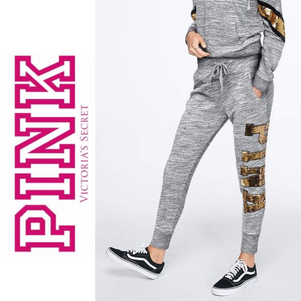 PINK Victoria’s Secret Flip Sequin Skinny Jogger